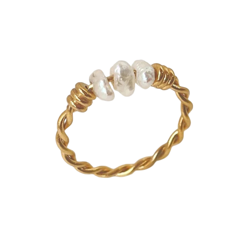 Bague Perla plaqué or 18k