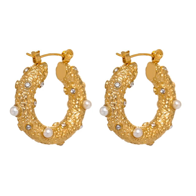 Boucles Nacre plaqué or 18K
