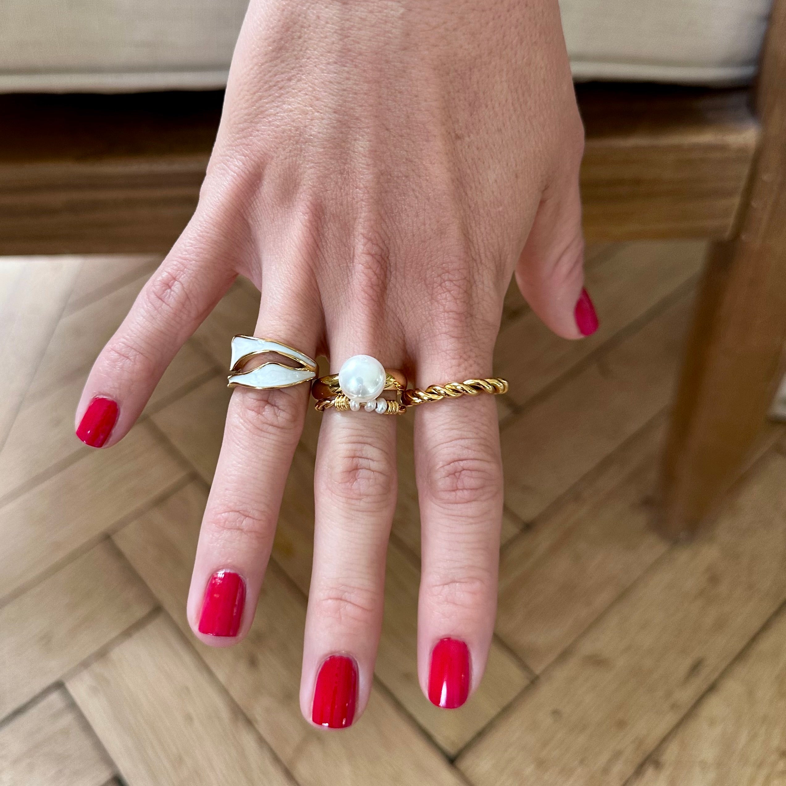 Bague Bianca plaqué or 18K