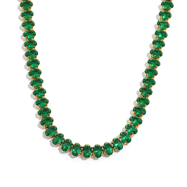 Collier Eucalyptus plaqué or 18k