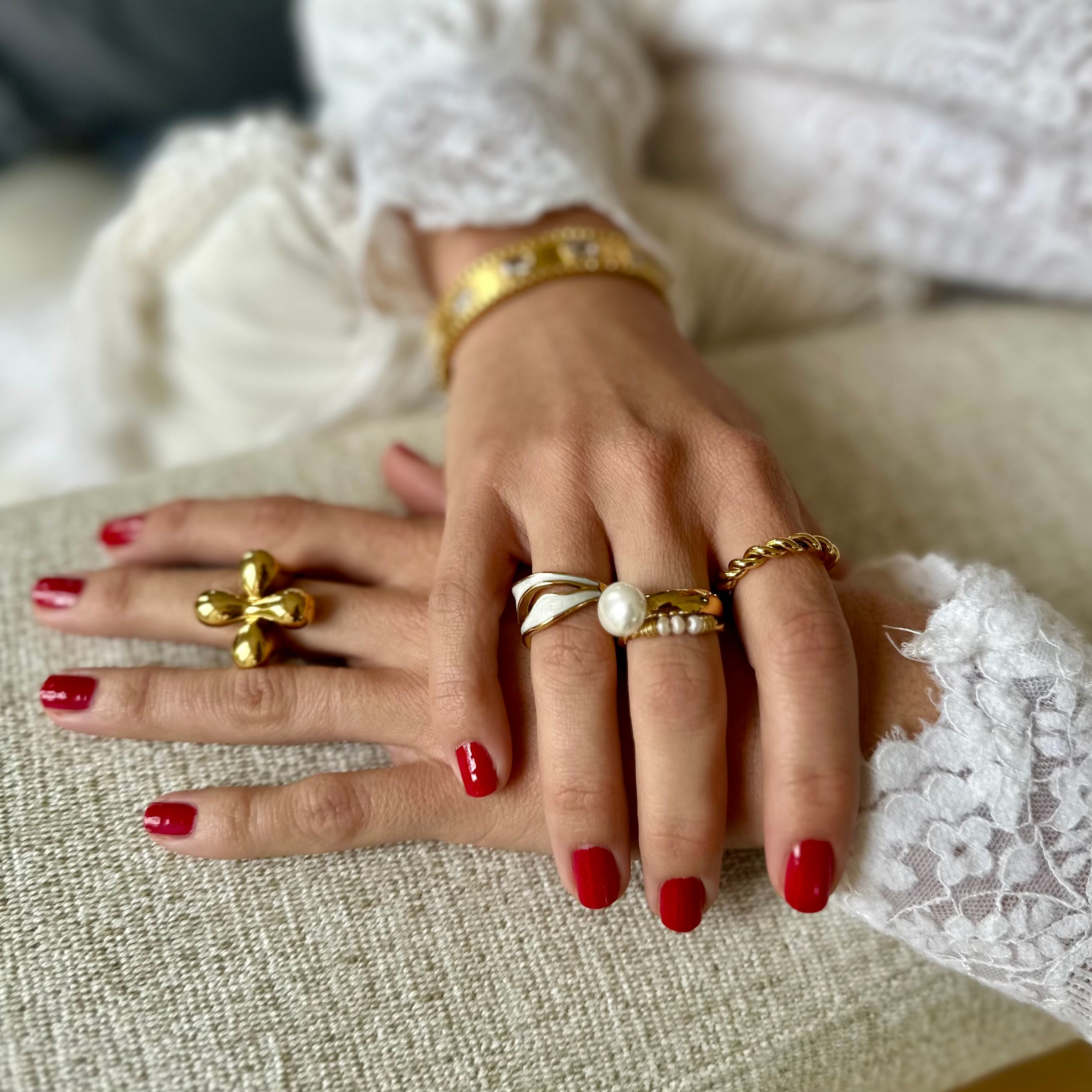 Bague Bianca plaqué or 18K