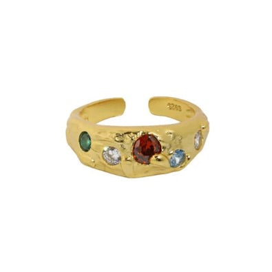 Bague Pierrette rouge plaqué or 18k