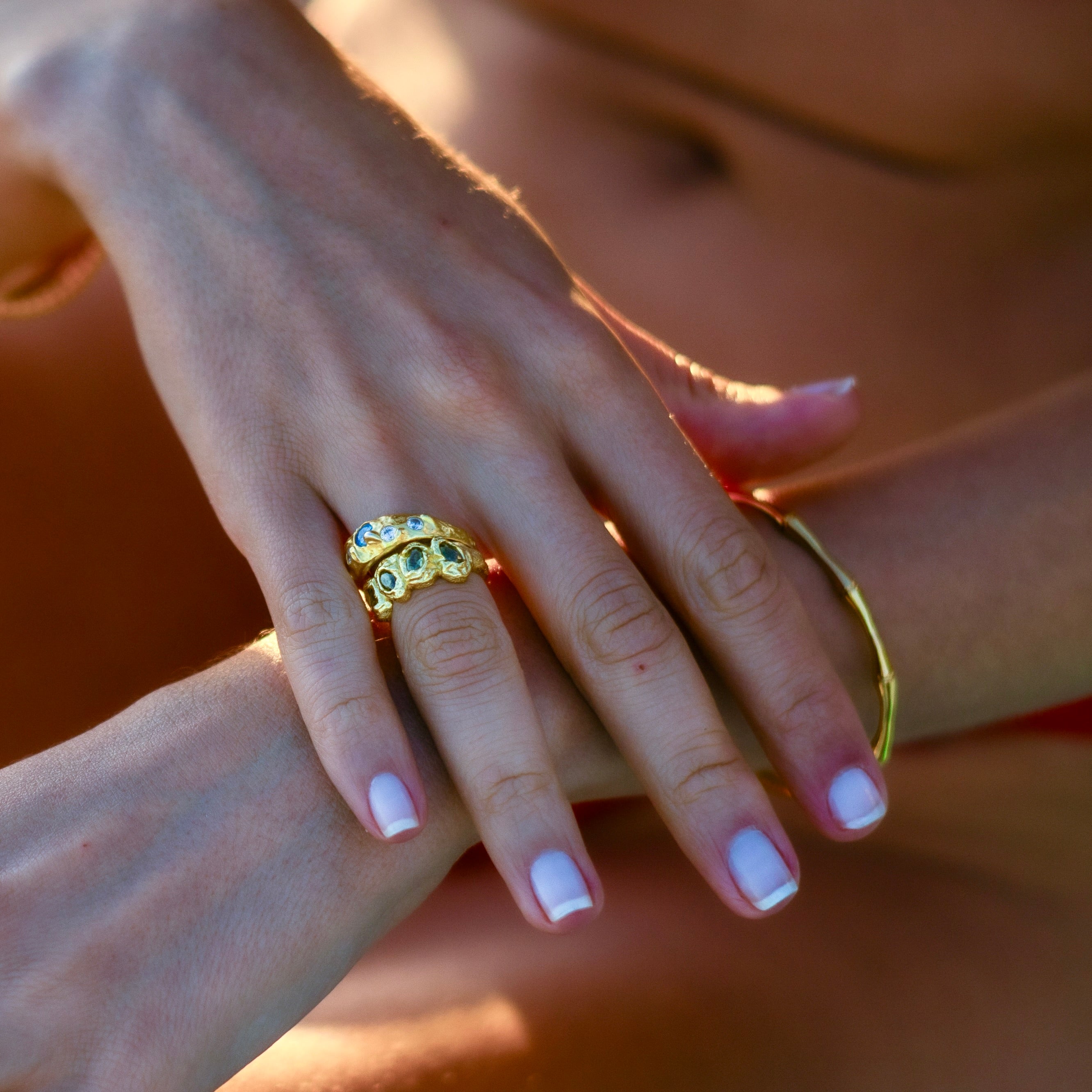 Bague Pierrette noire plaqué or 18K