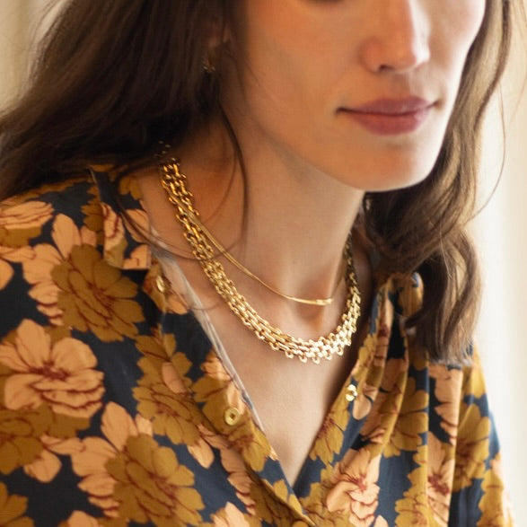 Collier Sarah plaqué or 18K