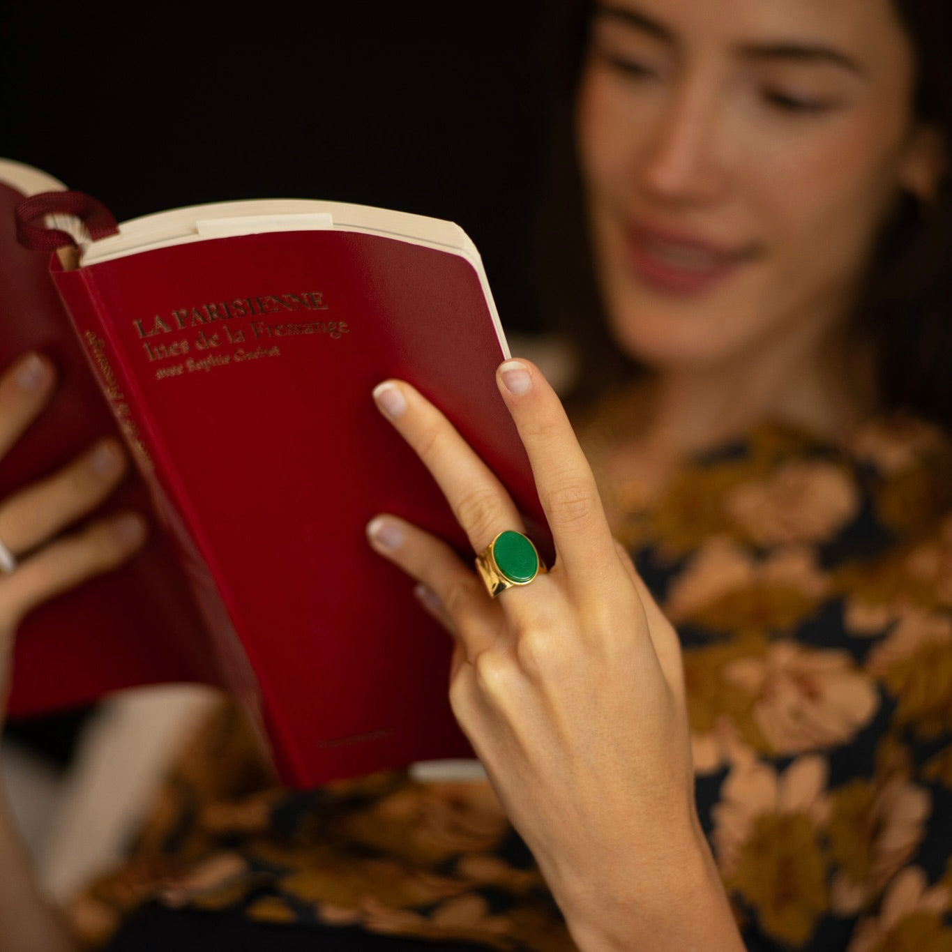 Bague Vertelle verte plaqué or 18K