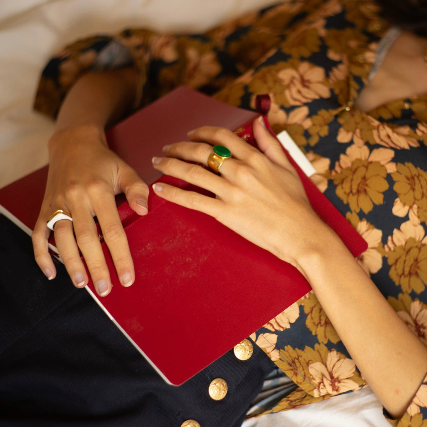 Bague Vertelle verte plaqué or 18K