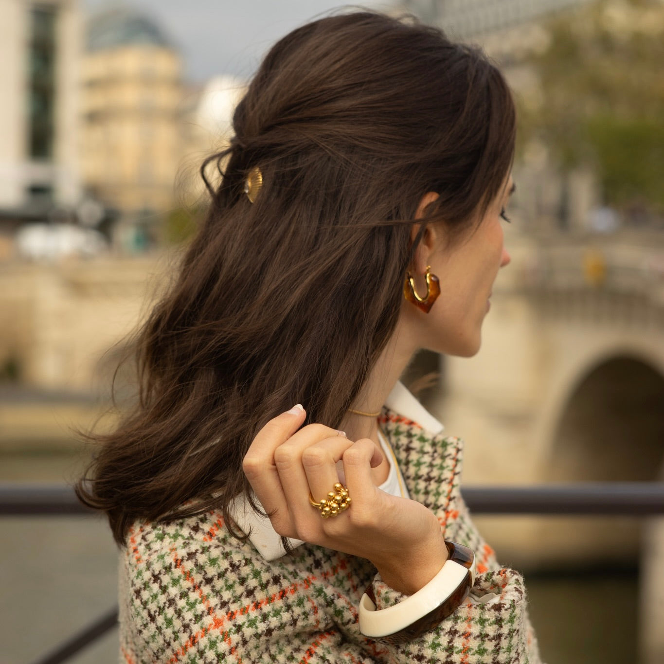 Boucles Erable plaqué or 18K