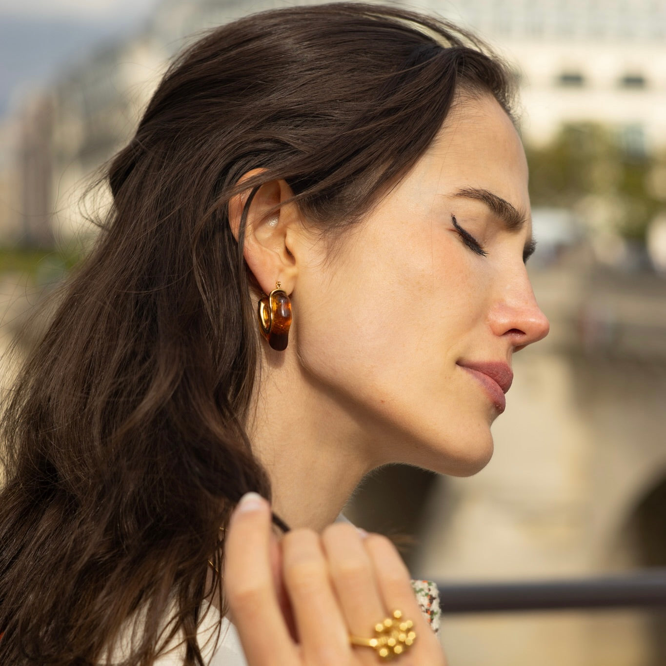 Boucles Erable plaqué or 18K