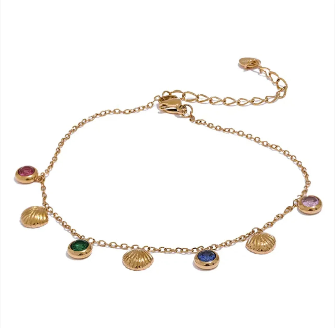 Bracelet cheville Coquibelle plaqué or 18K