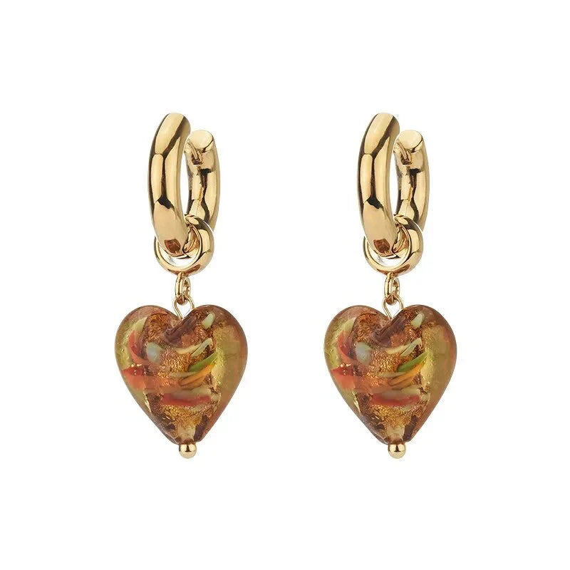 Boucles Yota ambre plaqué or 14K