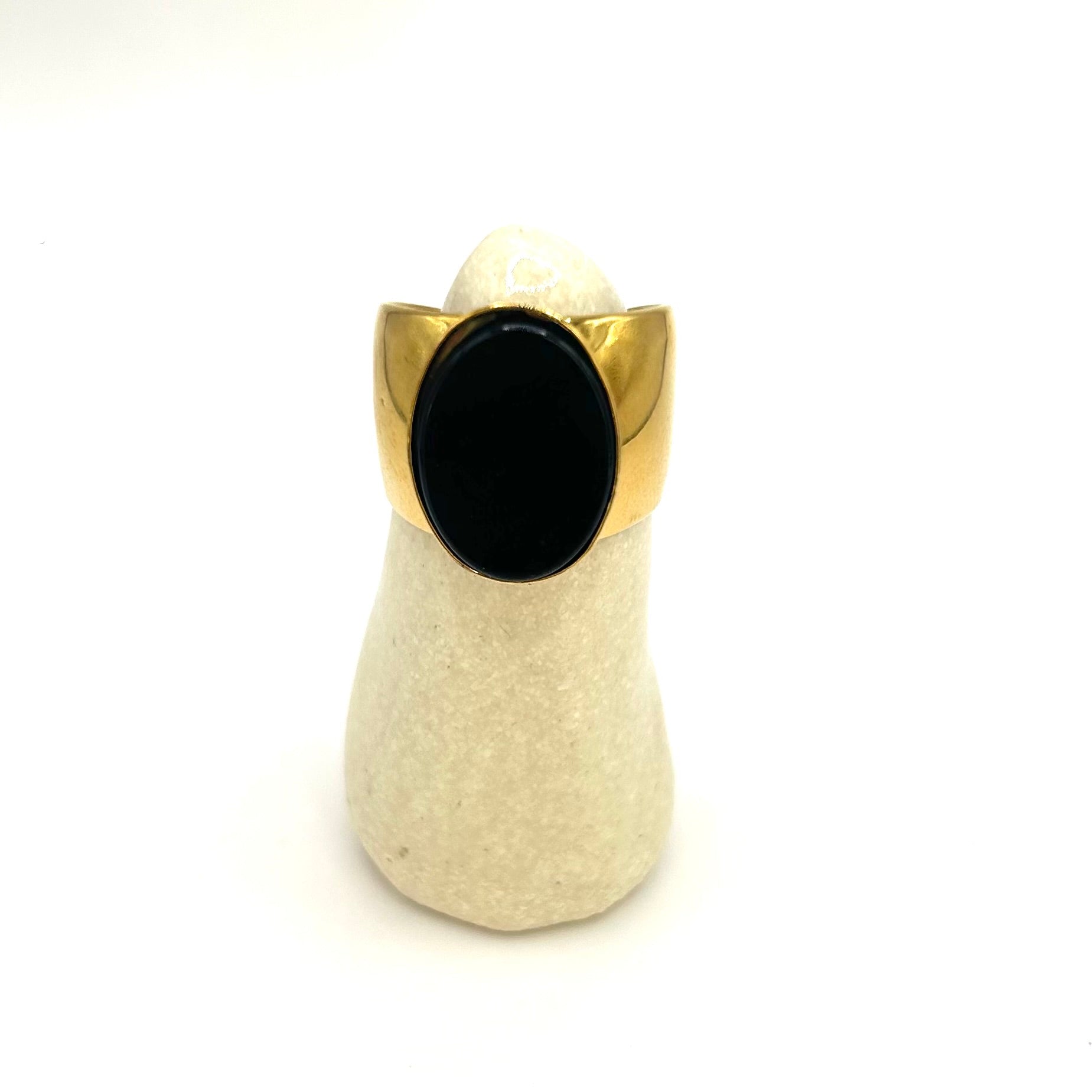 Bague Vertelle noire plaqué or 18K