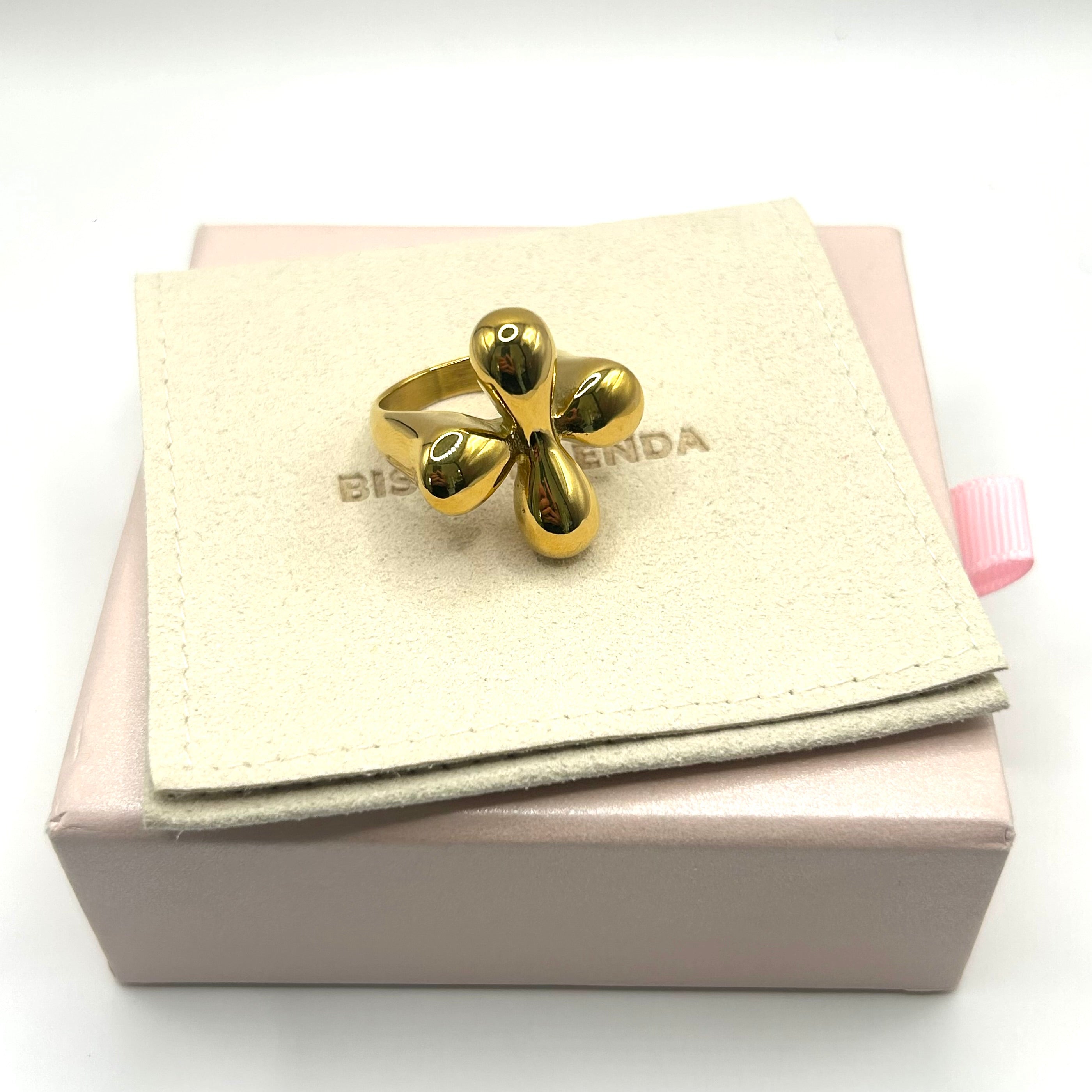 Bague Flora plaqué or 18K