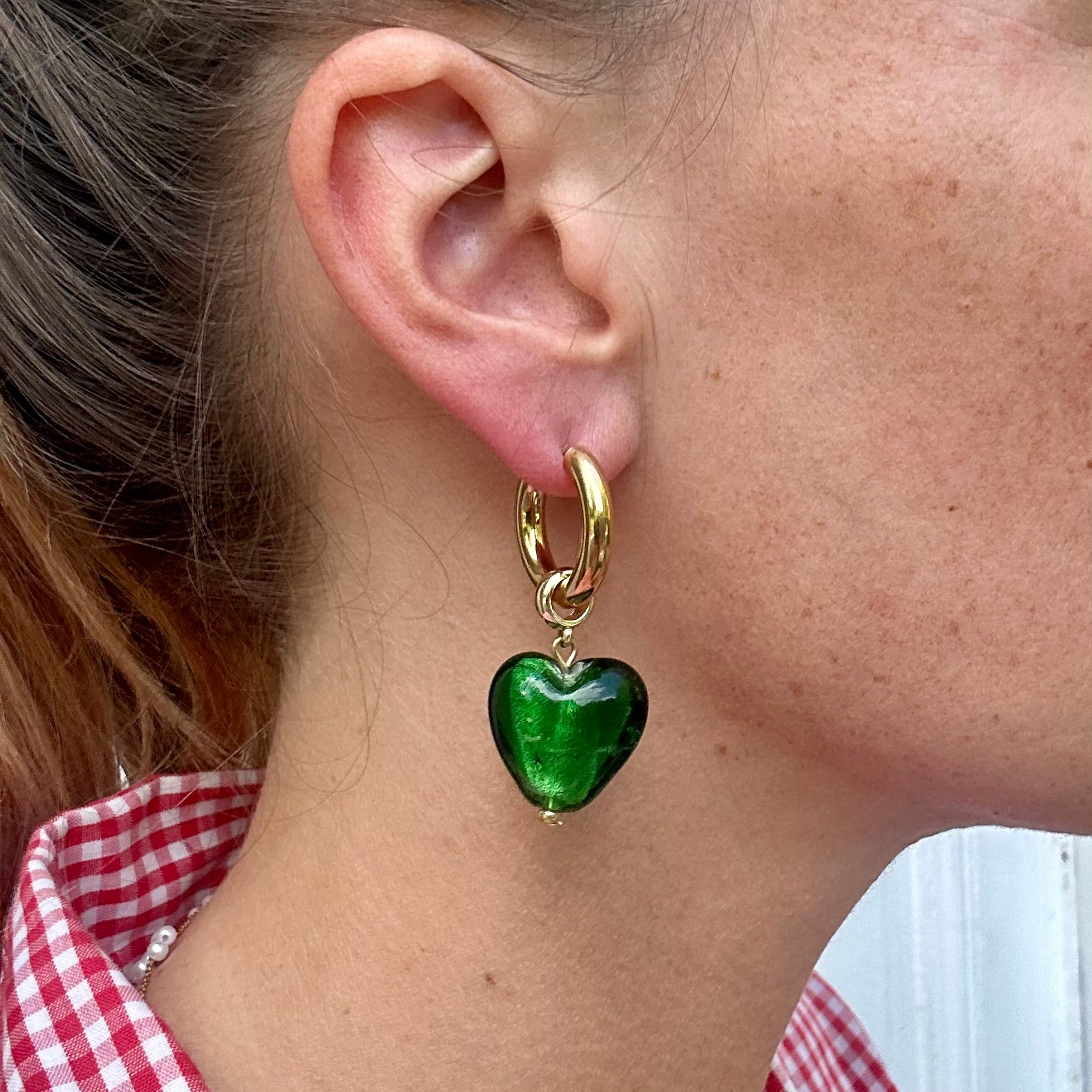 Boucles Yota vertes plaqué or 14K