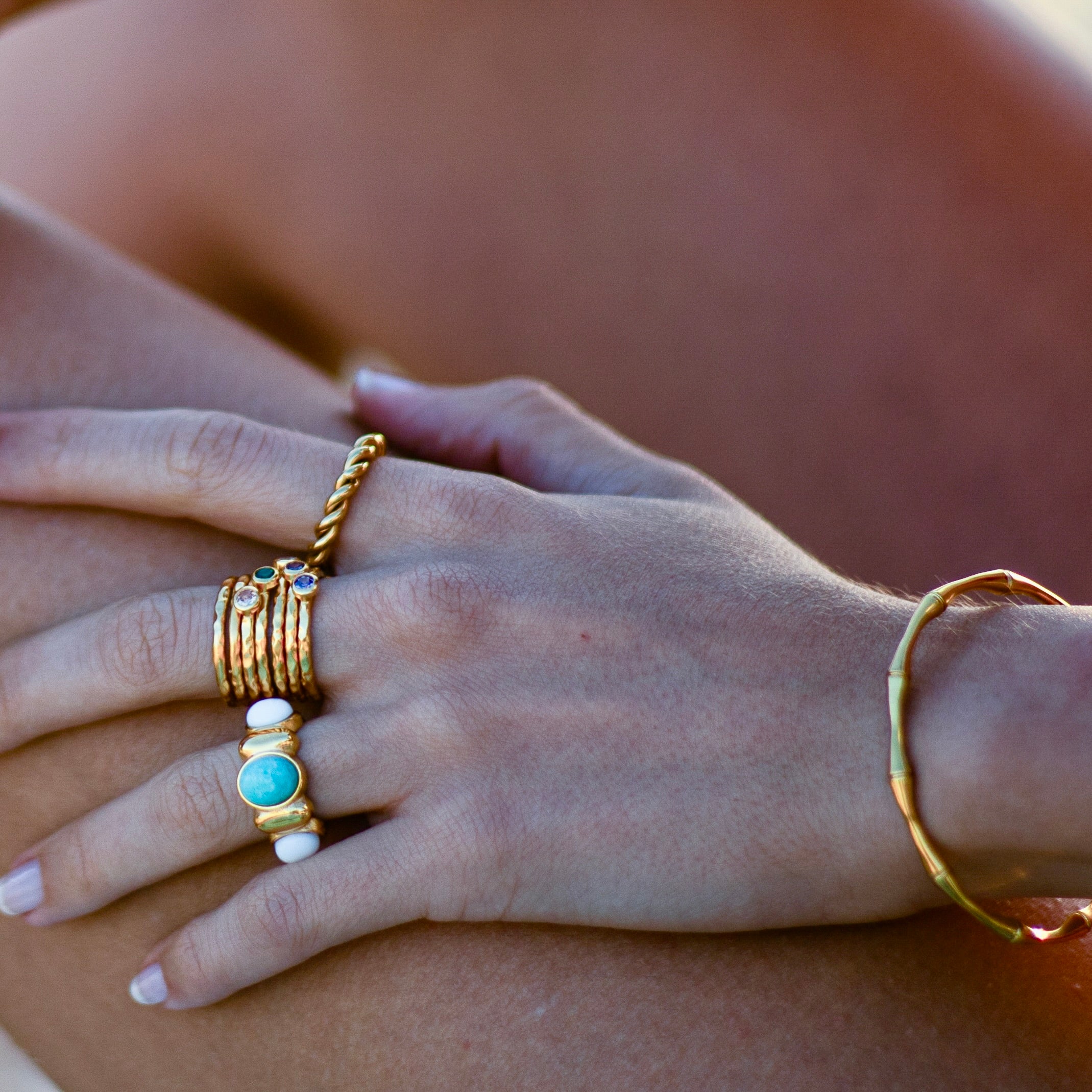 Bague  Emma-Jade plaqué or 18K